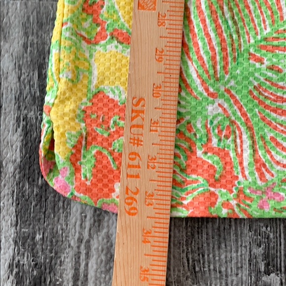 Yellow Floral Pineapple Lilly Pulitzer Dress 4 gorgeous back zipper low back - Picture 11 of 13